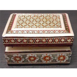 Handmade Khatam Box - Inlaid Decorative Jewelry Box